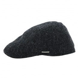 Grey Herringbone Wool Texas Brushed Cap - Stetson