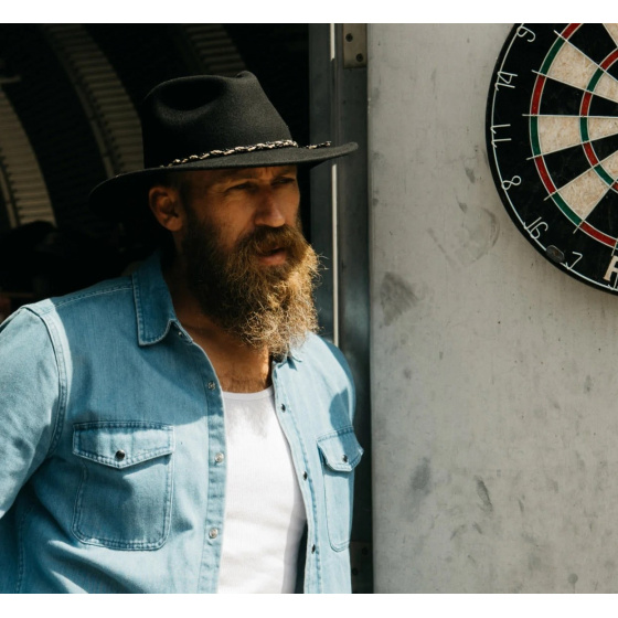 Messer Western Wool Felt Hat Black - Brixton