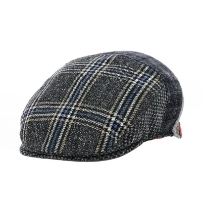 Stephane Patchwork Wool Blue Hatteras Cap - Marone Reference: 19129 | Traclet Hat Shop