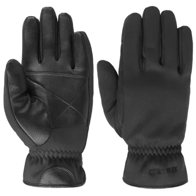 Black conductive leather gloves - Stetson