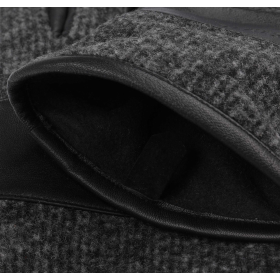 Stetson - Rebero Black & Grey Leather Gloves