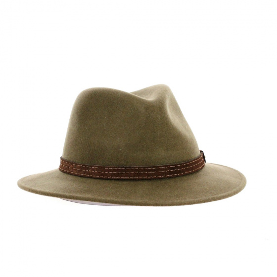 Chapeau Hugo De Chasse Feutre Olive Made in France