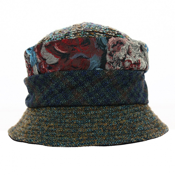 Colorado Patchwork Cotton Bucket Hat - Marone Colorado Patchwork Cotton Bucket Hat - Marone