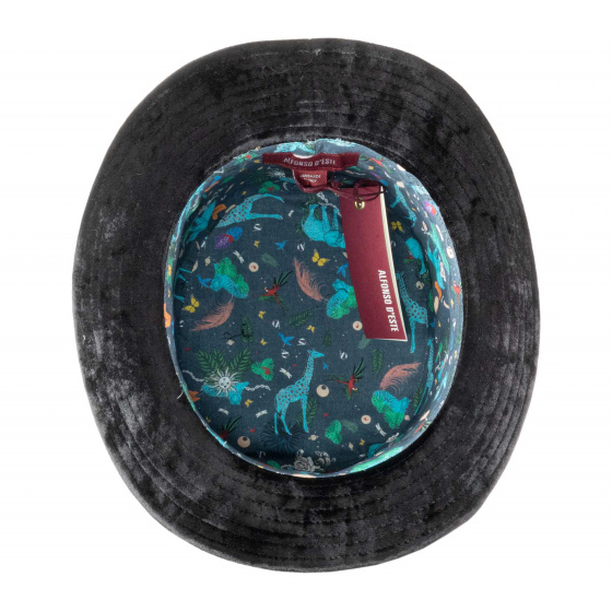 Black Velvet Chevron Top Hat - Alfonso d'este