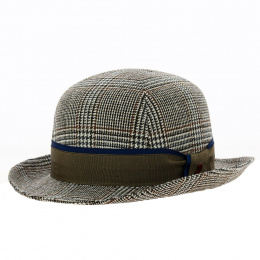 Brown Plaid Wool Bowler Hat - Alfonso d'Este