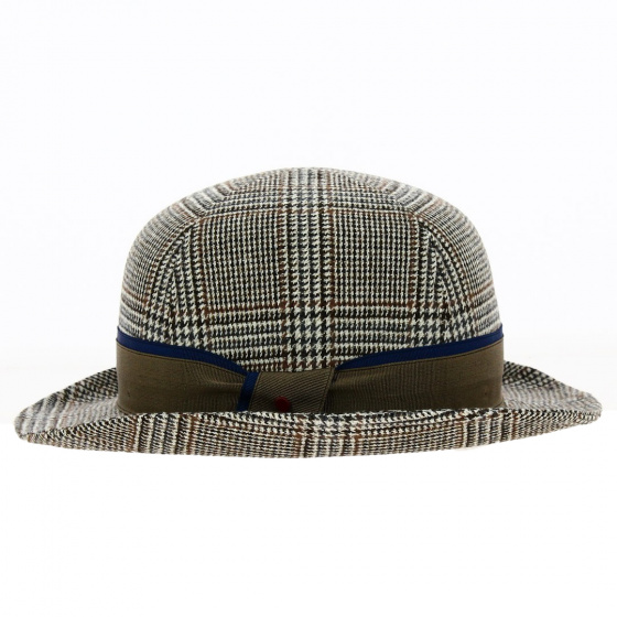 Brown Plaid Wool Bowler Hat - Alfonso d'Este