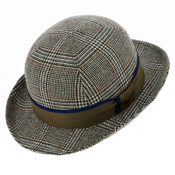 Brown Plaid Wool Bowler Hat - Alfonso d'Este