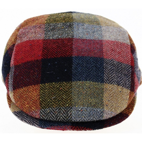 Checkered Flat Relax Cap Donegal Tweed Wool - City Sport Checkered Flat Relax Cap Donegal Tweed Wool - City Sport