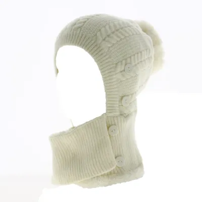 Bonnet & Cagoule 2 en 1 Ecru - Traclet - Reference : 19152 | Chapellerie Traclet