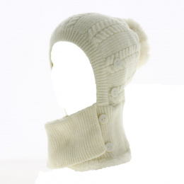 2-in-1 Beanie & Balaclava Ecru - Traclet