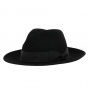 Black Fur Felt Lincoln Fedora Hat - Traclet