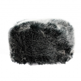 Courchevel White & Black Faux Fur Beanie - Traclet