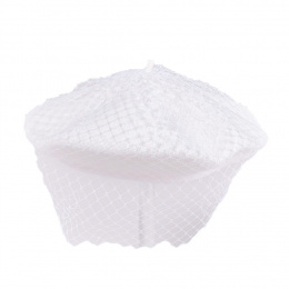 Basque beret with white veil - Traclet