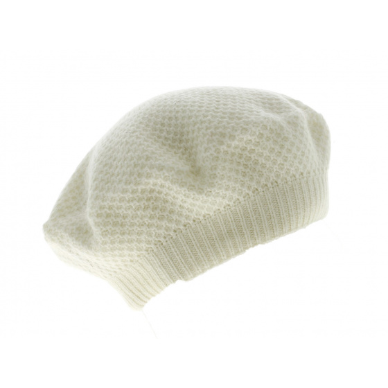 Béret Nid d'Abeilles Angora Ivoire- Traclet