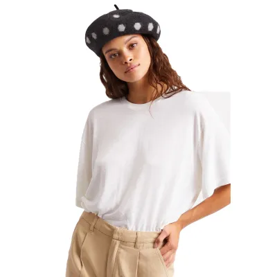 Audrey Black Wool Polka Dot Beret - Brixton Reference: 12523 | Traclet Hat Shop