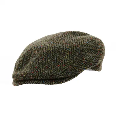 Casquette Plate Coventry Laine Chevrons Vert - Traclet Reference : 19178| Chapellerie Traclet