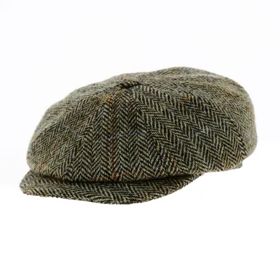 Hatteras Cap Harris Tweed Chevron Beige - Traclet Reference: 19179 | Traclet Hat Shop
