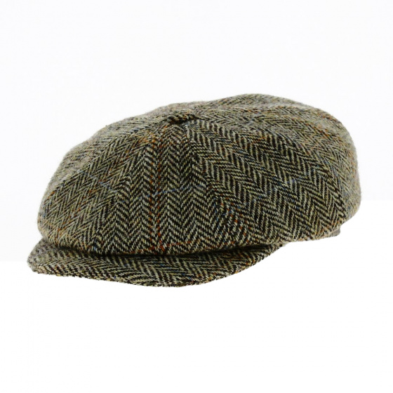 Hatteras Cap Harris Tweed Chevron Beige - Traclet