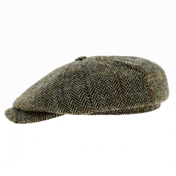 Casquette Hatteras Harris Tweed Chevrons Beige - Traclet