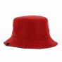 Reversible Bucket Hat Red Check Wool - Traclet