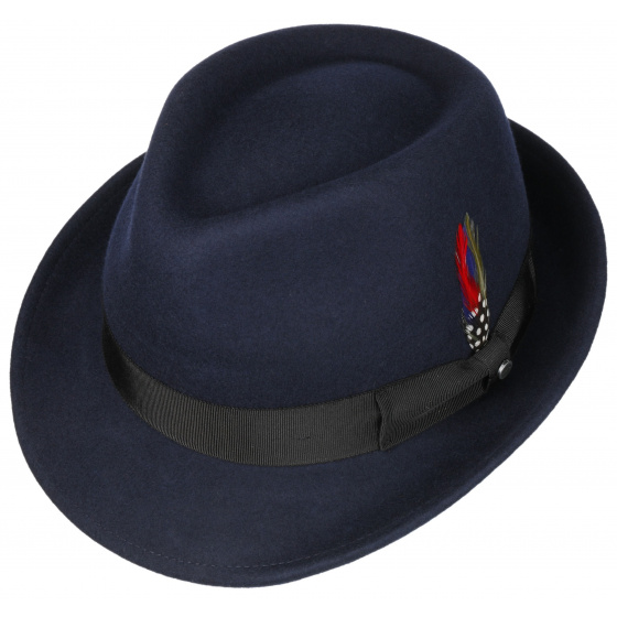 Stetson Elkader Navy Wool Trilby Hat