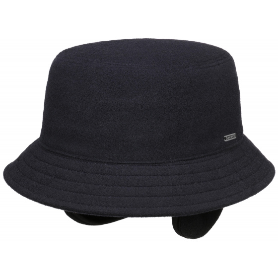 Wool & Cashmere Bucket Hat with Ear Flaps Anthracite - Stetson