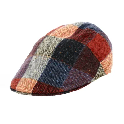Red Plaid Wool Flat Cap - Traclet | Reference: 19189 | Traclet Hat Shop