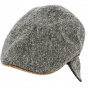 Gray Wool Earmuffs Flat Cap - Traclet