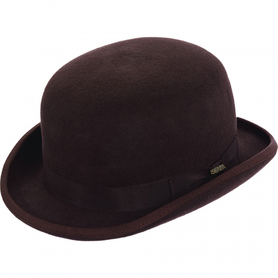 Chapeau Melon Feutre Laine Chocolat - Traclet