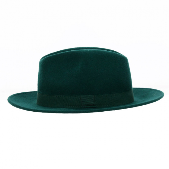 Chapeau Fedora Feutre Laine Vert Imperméable - Traclet Chapeau Fedora Feutre Laine Vert Imperméable - Traclet