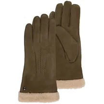 Women's Leather & Fur Gloves Olive - Isotoner Reference: 18939 | Chapellerie Traclet