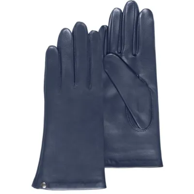 Gants Femme Cuir Doublé Soie Marine- Isotoner  Reference : 16997 | Chapellerie Traclet