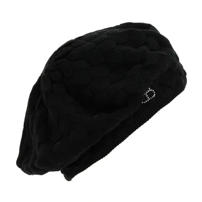 "PRINCESSE" BLACK DOUBLE LAYER BERET - Chapellerie Traclet
