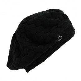 "PRINCESSE" BLACK DOUBLE LAYER BERET