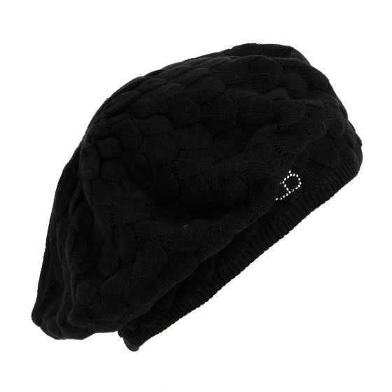 "PRINCESSE" BLACK DOUBLE LAYER BERET