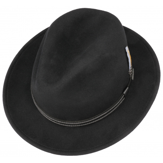 Chelsea Vitafelt Black Fedora Hat - Stetson