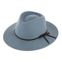 Chapeau feutre laine Traveler uni bleu jean