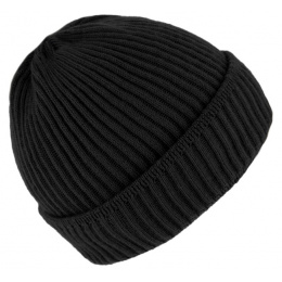 Dunkerque Black Wool Knit Beanie - Traclet