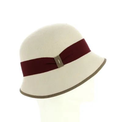 Beige Melody Cloche Hat - Traclet Reference: 4346 | Chapellerie Traclet