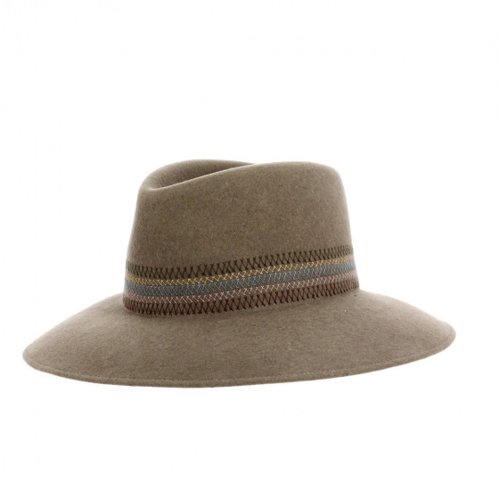 Felt Wide-Brim Hat - Gemma beige