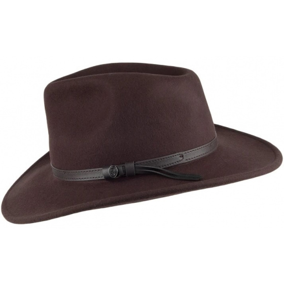 Chapeau Traveller Lombardie Feutre Laine Marron - Traclet