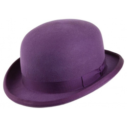 Purple Wool Felt Bowler Hat - Traclet
