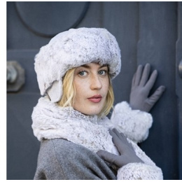 Faux Fur Beanie with Ear Warmers Ecru - Traclet