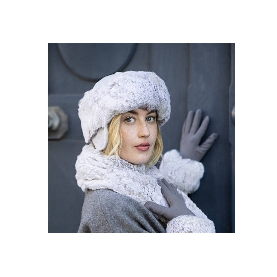 Faux Fur Beanie with Ear Warmers Ecru - Traclet