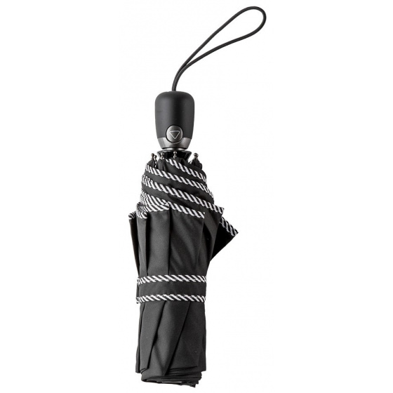 Women's Opal Black Umbrella with Striped Finish - Piganiol