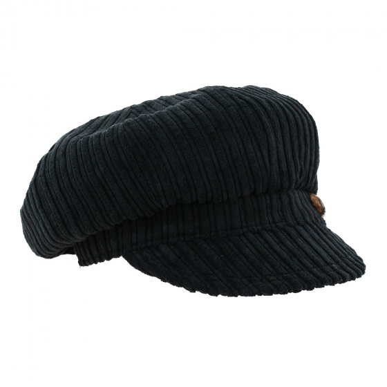 Black Velvet Sophie Newsboy Cap - Traclet
