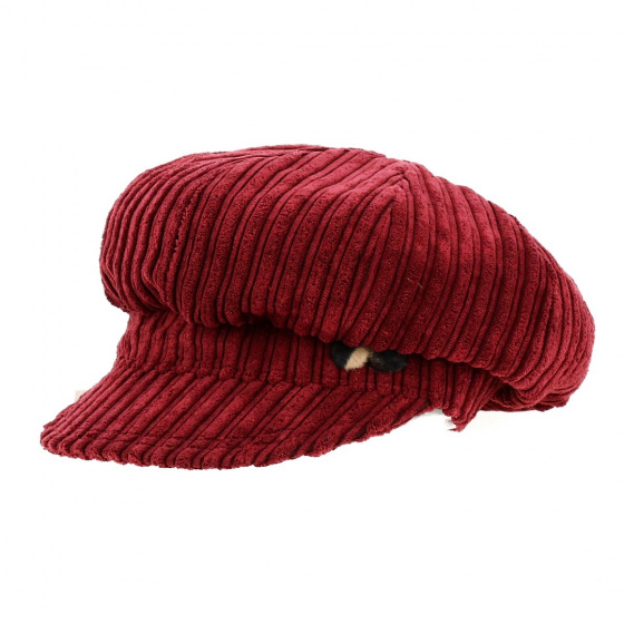 Casquette Gavroche Sophie Velours bordeaux - Traclet