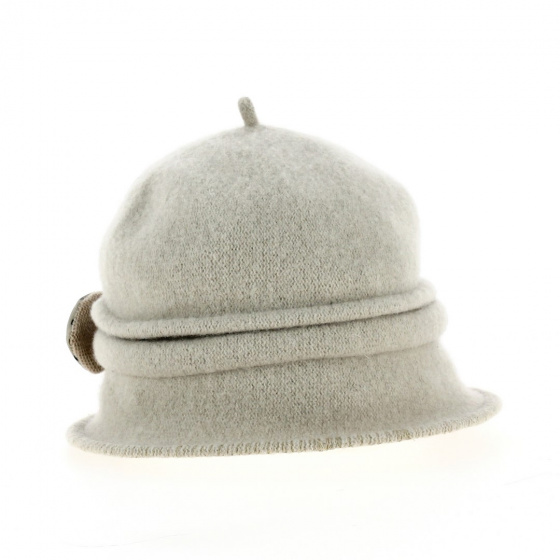 Josiane Beige Wool Cloche Hat - Traclet Josiane Beige Wool Cloche Hat - Traclet