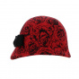Manon red cloche hat