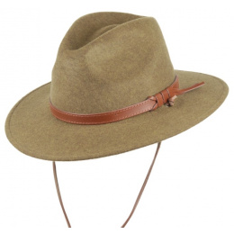 Warren Wool Fedora Hat Olive Scippis - Traclet
